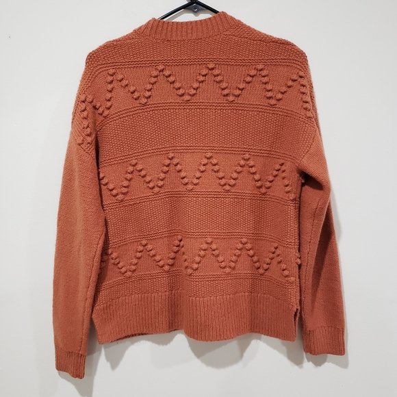Madewell Bobble Cardigan Sweater Size S Afterglow Red Merino Wool Blend Pockets - Picture 5 of 16
